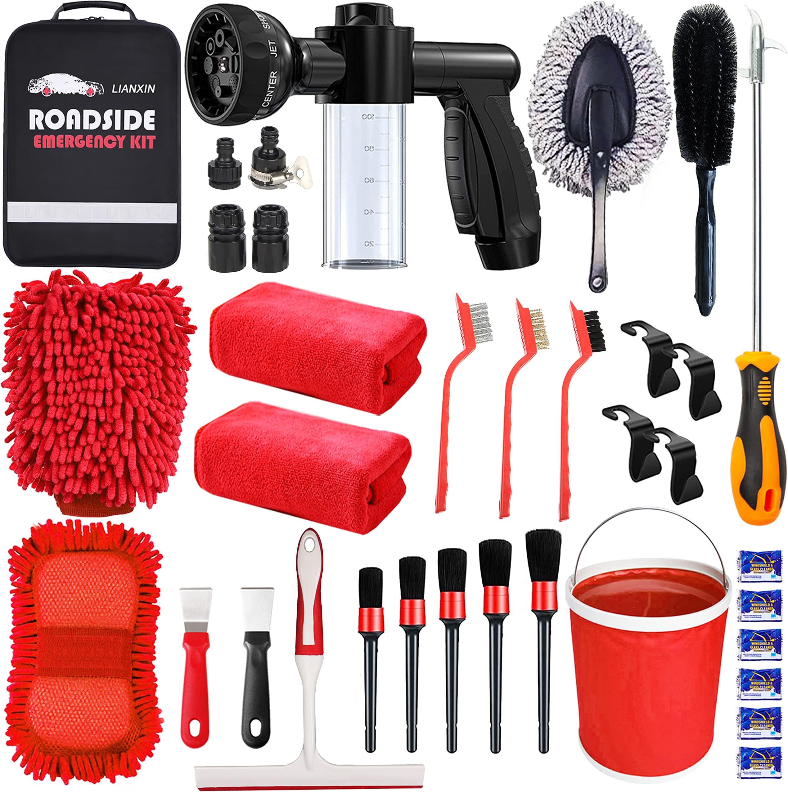 LIANXIN Car Wash Kit Car Cleaning Kit Car Wash Cleaning Tools Kit with Car Wash