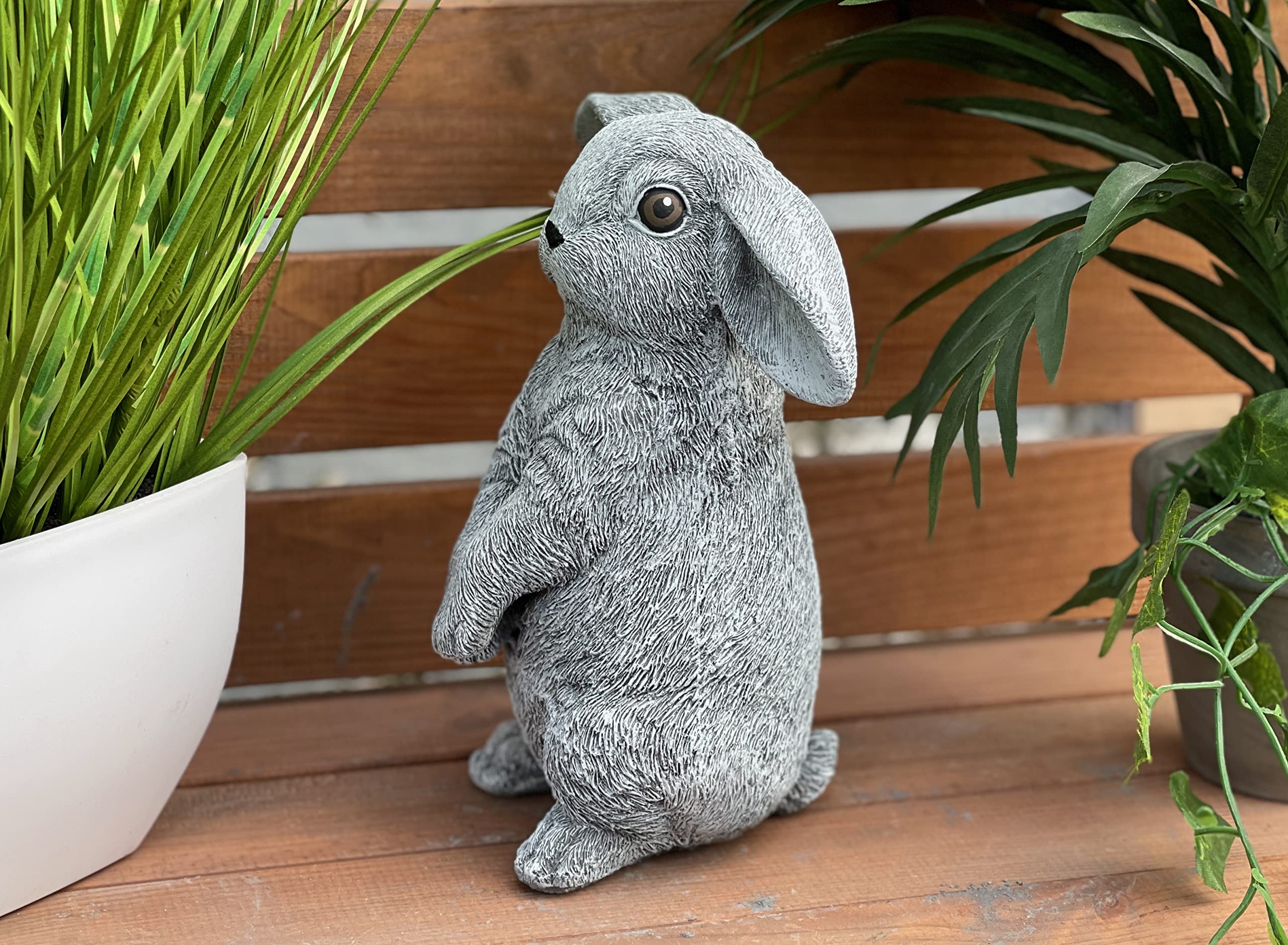 stoneandstyle Statuette Lapin Mümmelmann en pierre résistante au gel