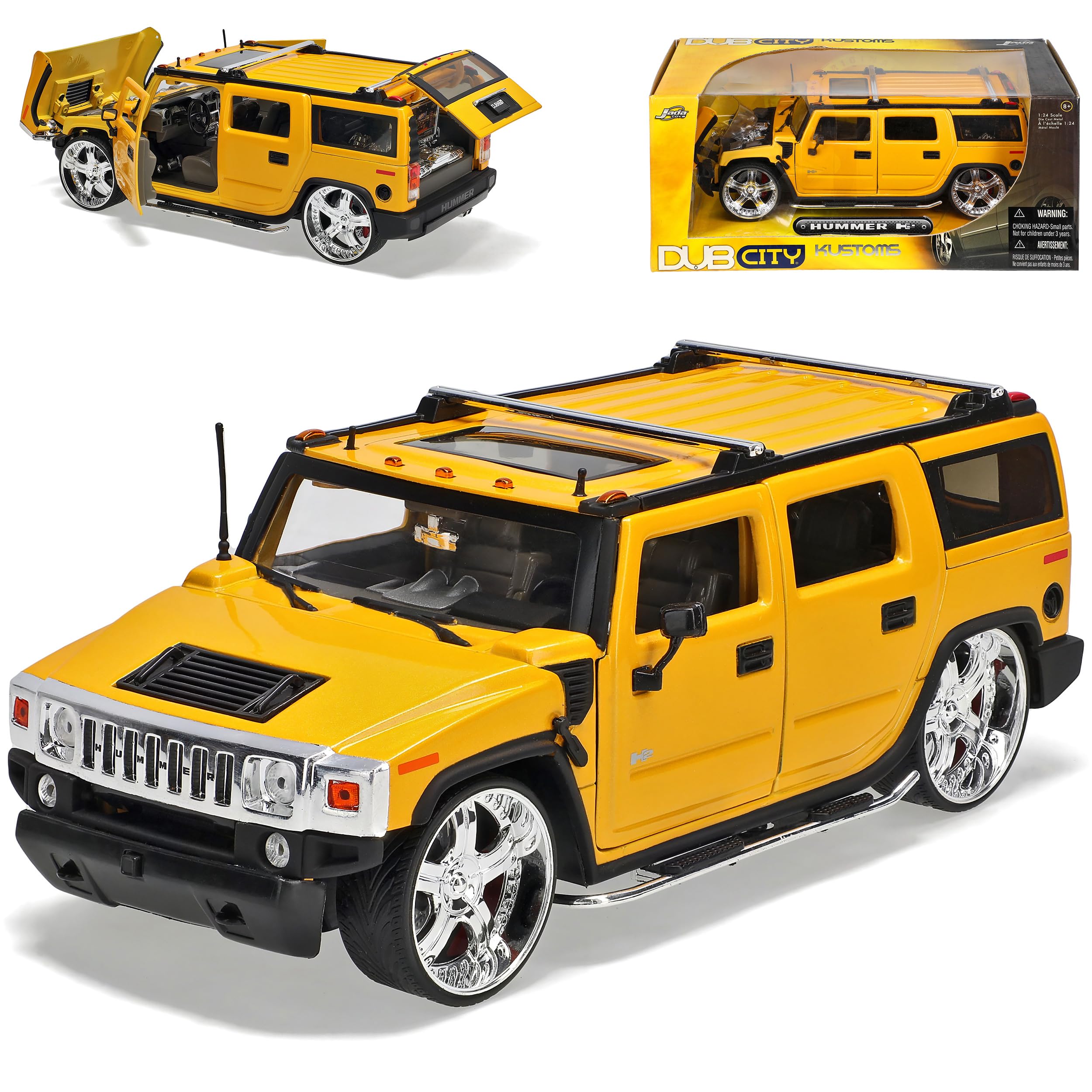 Hummer H2 H 2 SUV Tuning Yellow 1/24 Jada Model Car: Amazon.de: Toys
