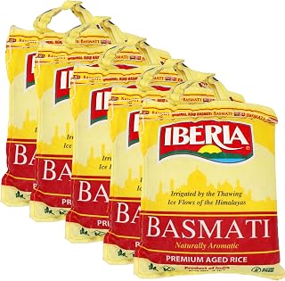 Iberia Premium Aged Indian Basmati Rice, 4 Pounds (Pack of 5)
