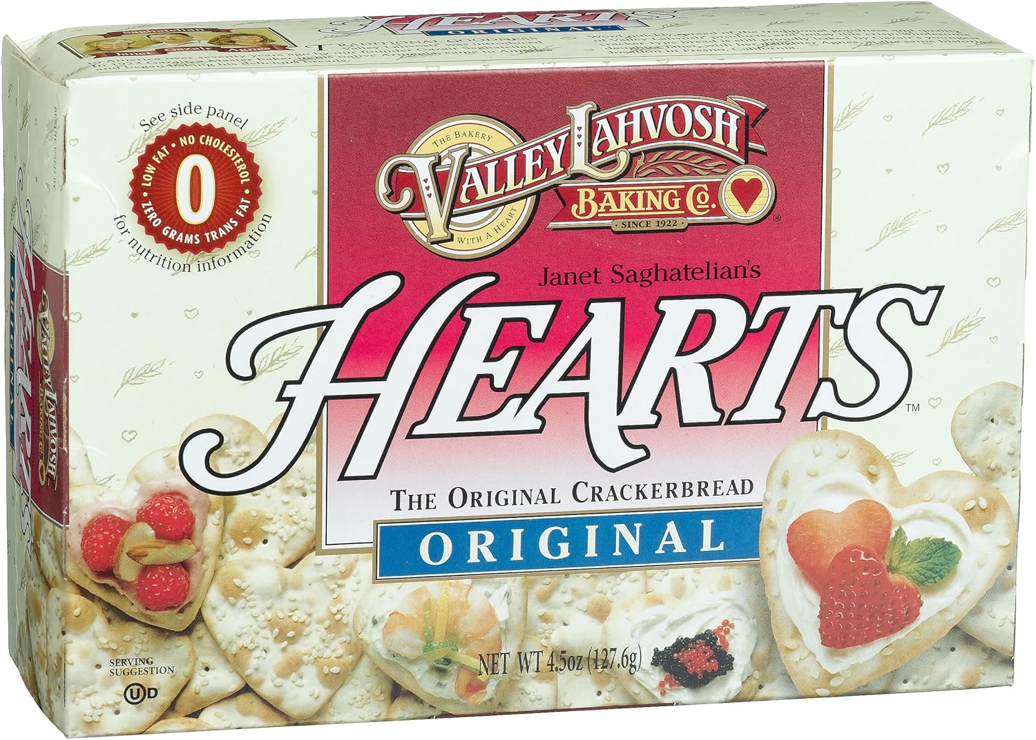 Valley Lahvosh Hearts Crackerbread, Original, 4.5-Ounce Boxes (Pack of 12)