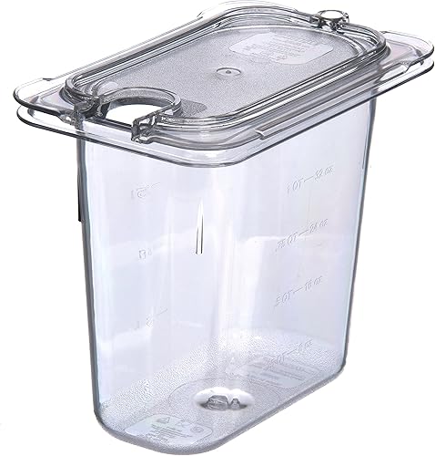 Miniatura 9 de Carlisle FoodService Products StorPlus StorPlus - Tapa universal de policarbonato con muescas, superficie plana con muescas, transparente (paquete