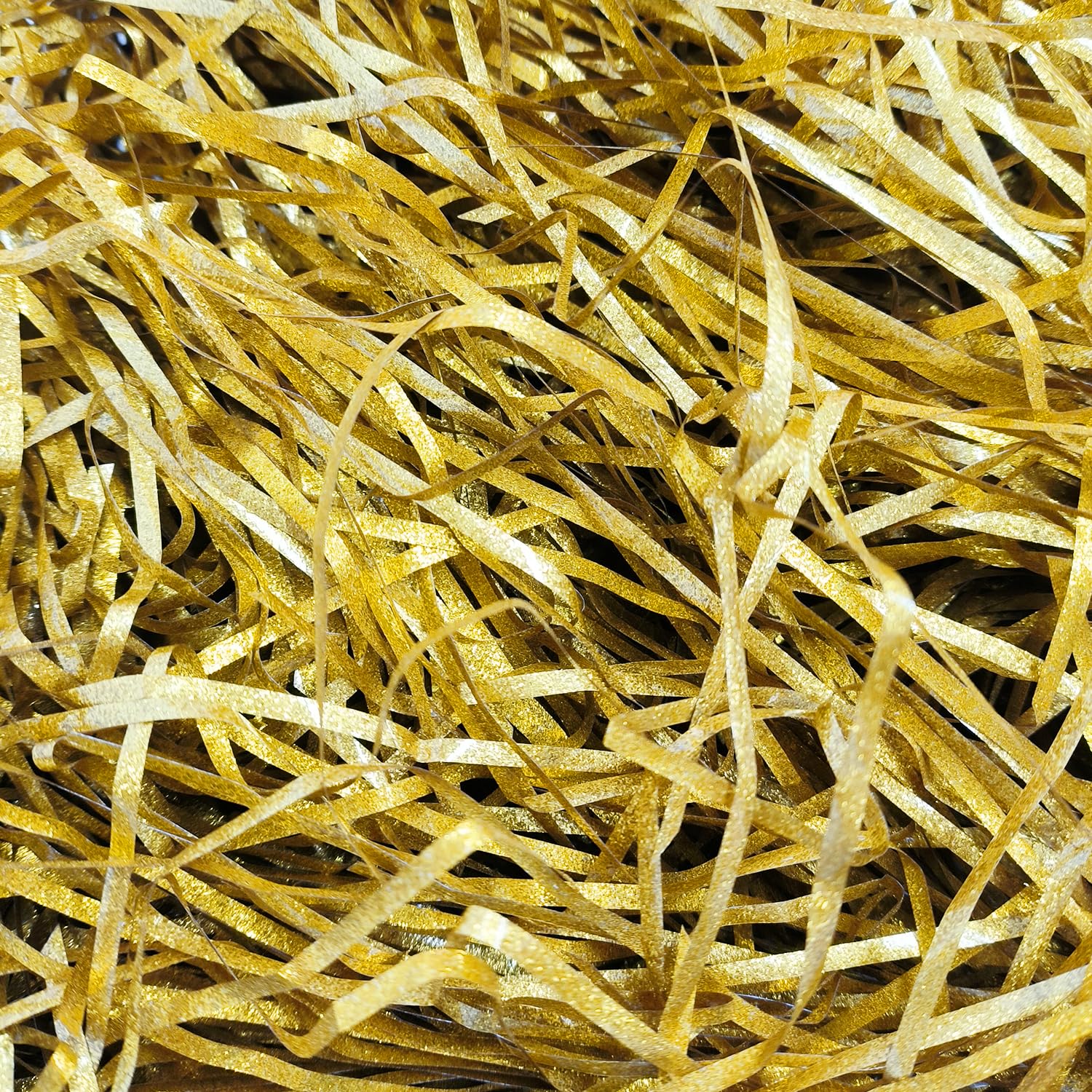 1 Parte de rafia, Virutas de papel dorado, relleno de regalos, materiales para envolver regalos, restos de papel triturado, relleno de embalaje, papel decorativo (100 g, dorado)