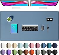 Vista 16 de Aothia Protector de escritorio de cuero, alfombrilla para ratón, alfombrilla de escritorio de oficina, secante de escritorio de cuero PU