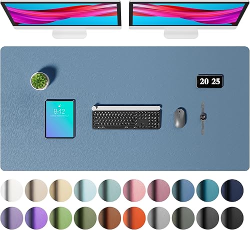 Miniatura 11 de Aothia - Protector de escritorio de cuero sintético, base para mouse, superficie antideslizante e impermeable para escribir y para laptop, para