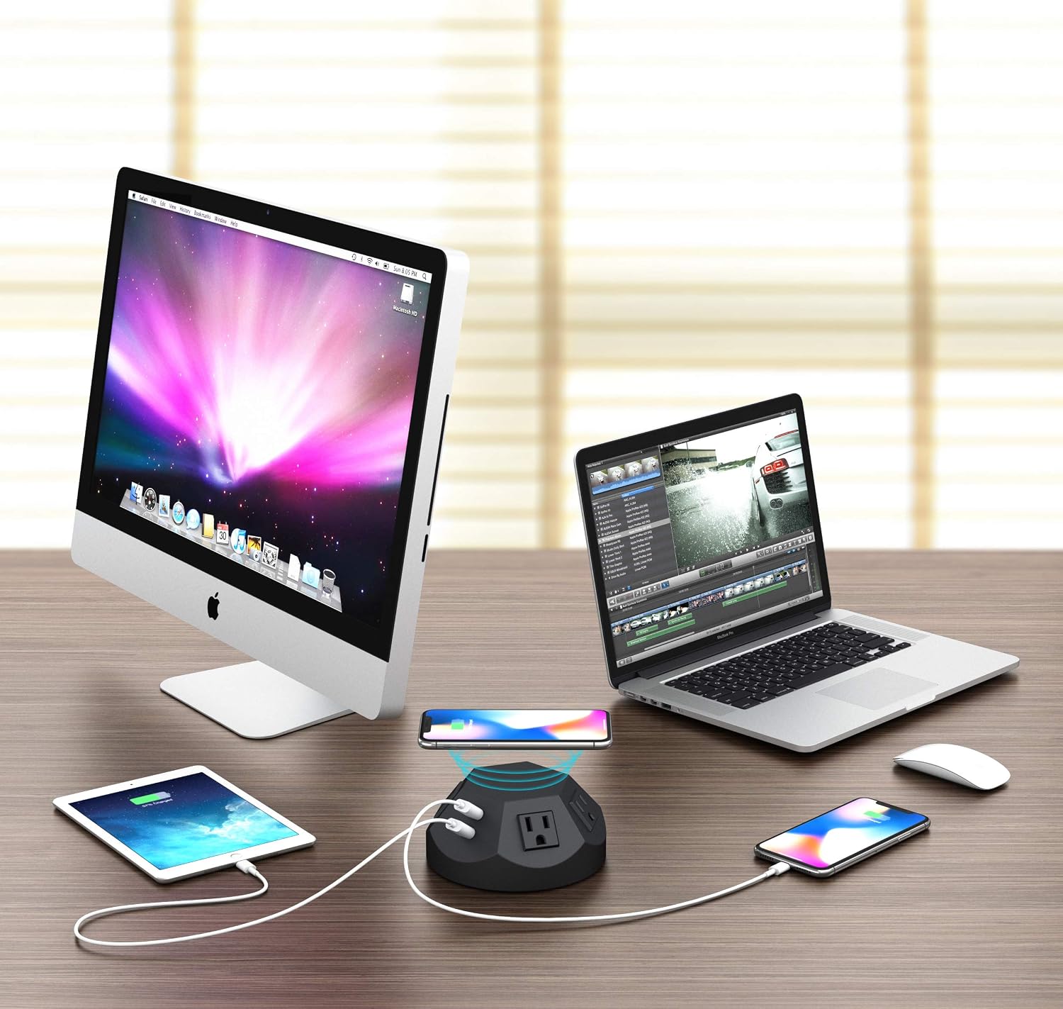 Nеw Dеаl Power Strip Tower with Wireless Charger and USB Ports, Surge Protector with 4 Outlet and 4 USB, 6.56 FT Extension Cord Power Tower Charging Station for Desk, Home Office, Living Room, Bedroom