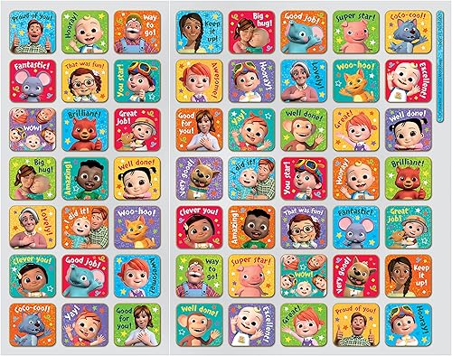 Miniatura 4 de 01.70.30.052 La recompensa de entrenamiento para ir al baño CoComelon incluye 56 calcomanías brillantes  La tabla colorida es limpia, multicolor,