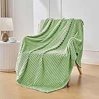 Vista 11 de Bnuitland - Manta de franela marrón con funda de almacenamiento, 300 GSM, manta de sofá súper suave con patrón de rayas de forro polar para bebés