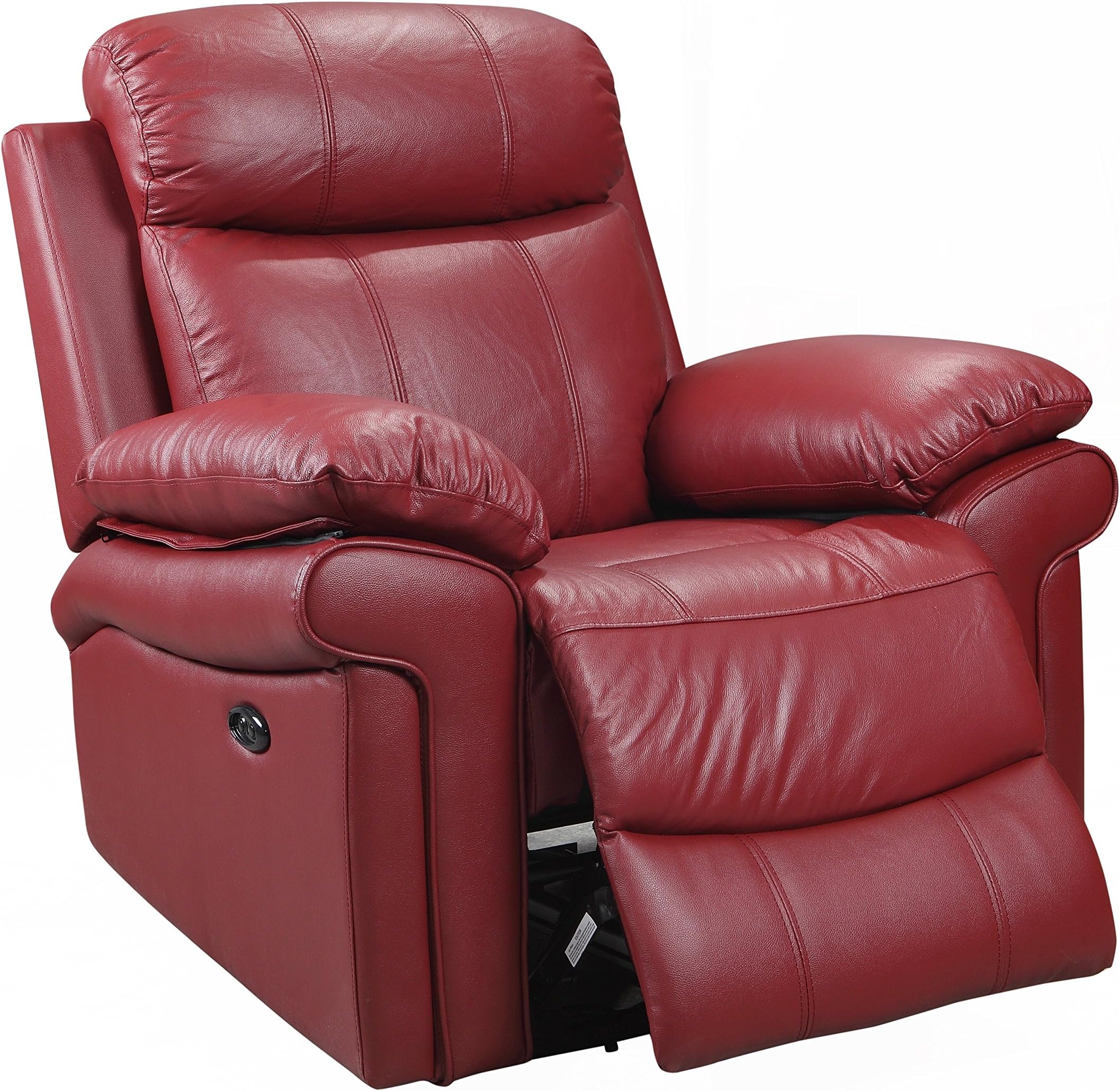 Oliver Pierce Hudson Leather Power Recliner, Red