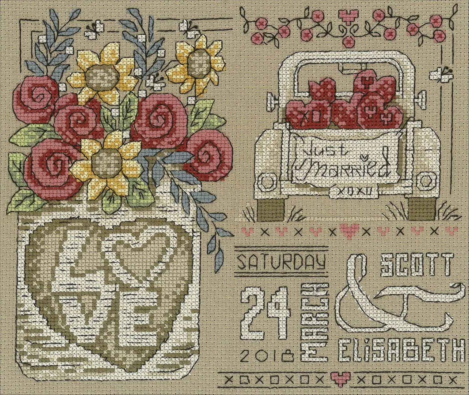 Imaginating Counted Cross Stitch Kit 9"X7.5"-Rustic Wedding (14 Count)