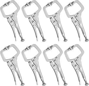 Kurtzy Set 8 Pinze Autobloccanti In Metallo - Morsetti Regolabili Per Falegnameria E Fai Da Te - Foto 8