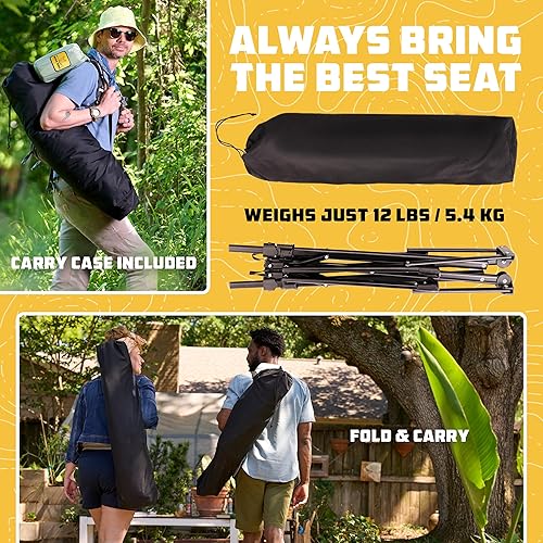 Miniatura 6 de Wise Owl Outfitters Silla hamaca para adultos  Cómoda silla mecedora plegable portátil con bolsa de transporte  Ideal para césped, campamento y