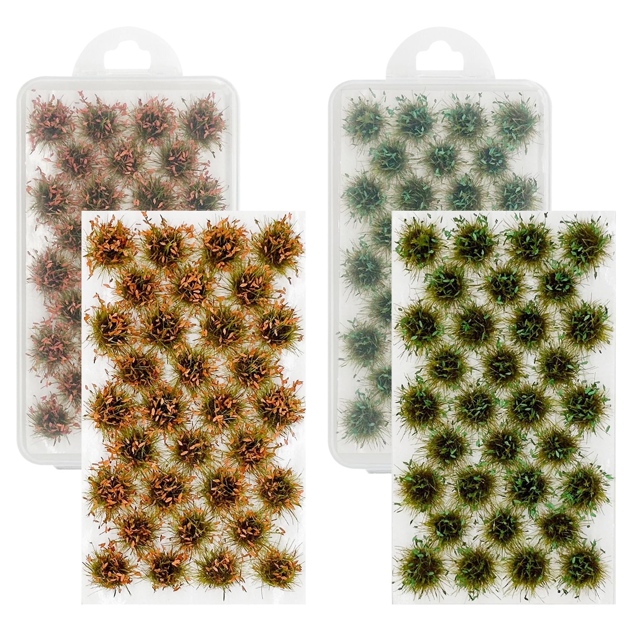 Cayway Miniature Grass Cluster, Static Grass Tuft Model Vegetation Groups for DIY Model Train Landscape Railroad Scenery Grass Tufts Flower (Yellow and Green)