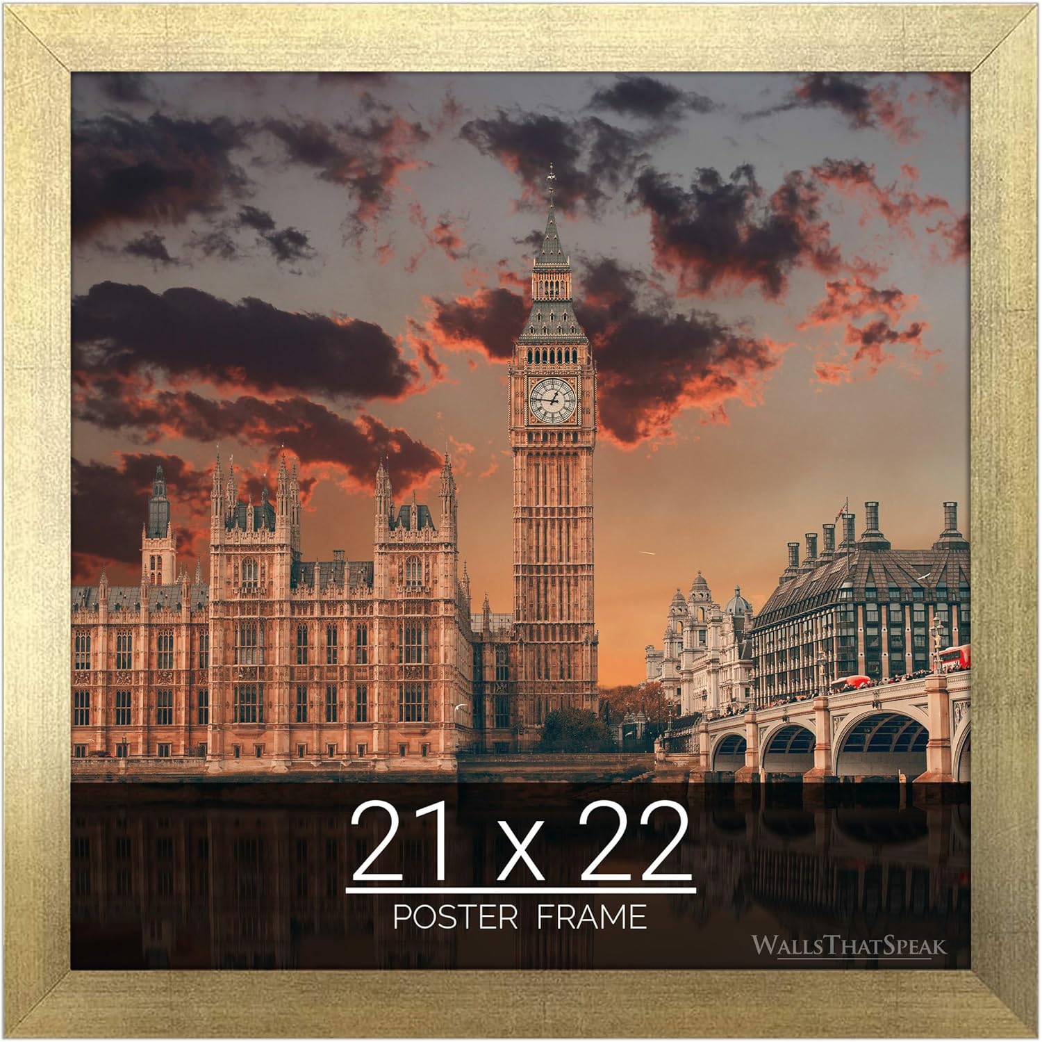 wallsthatspeak 21x22 Gold Picture Frame for Puzzles Posters Photos or Artwork