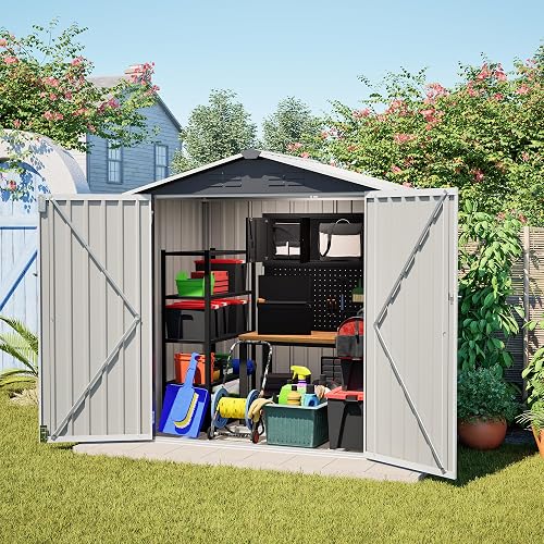6' x 4' Outdoor Storage Shed, Waterproof Garden Tool Shed for Backyard, Patio, Garage, Lawn,Black
