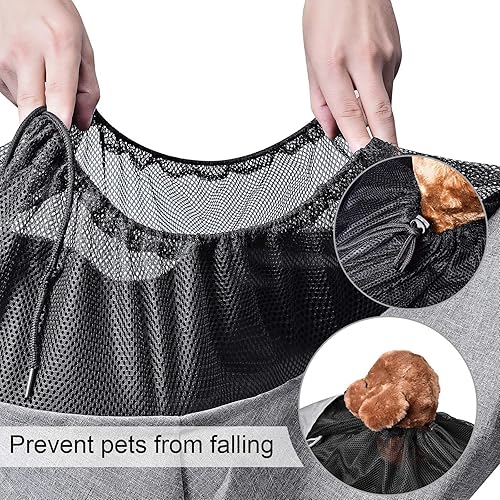 Miniatura 2 de AOFOOK - Portamascotas para perros y gatos, con correa de hombro acolchada ajustable y bolsillo de malla, para paseos al aire libre