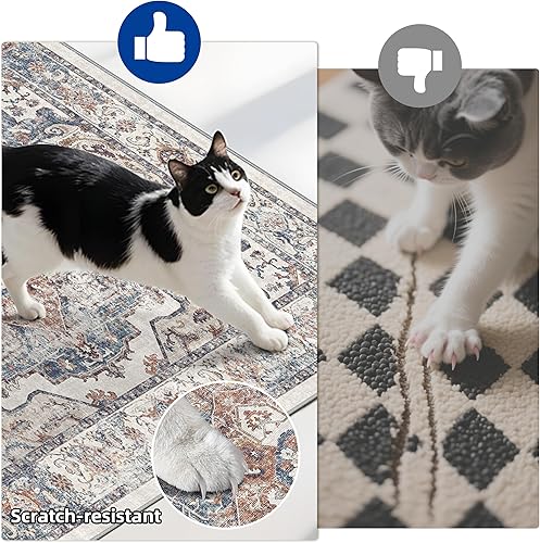 Miniatura 30 de Alfombra lavable para pasillo y de cocina, alfombra de entrada, vintage, suave para el suelo, alfombra antideslizante para interiores, para baño