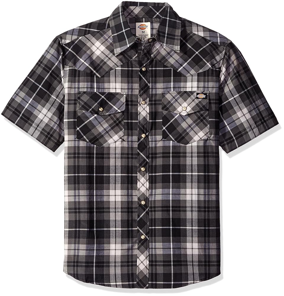 トップス Old US Dickies Pearl Snap Shirt Flannel Amazon.com: Dickies Mens' Short Sleeve Western Shirt, Black