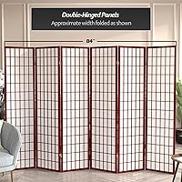 Vista 62 de Red Lantern Panel de ventana Shoji de 6 pies de alto, divisor de habitación de 3 paneles de palisandro