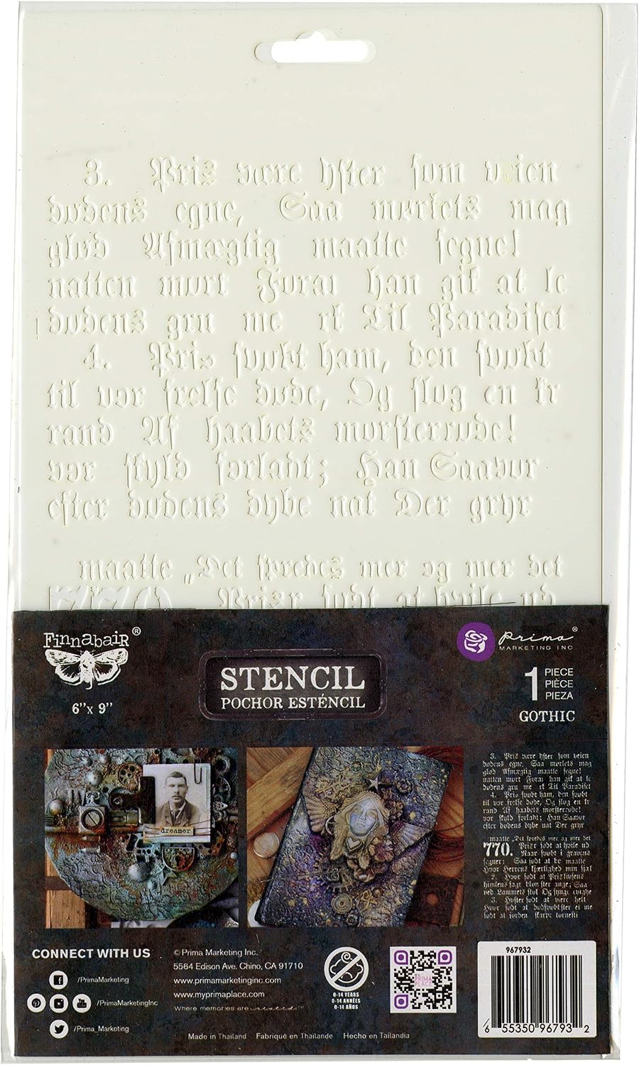 PRIMA MARKETING INC ELEMENTALS STENC 6X9 GOTHIC, us:one size