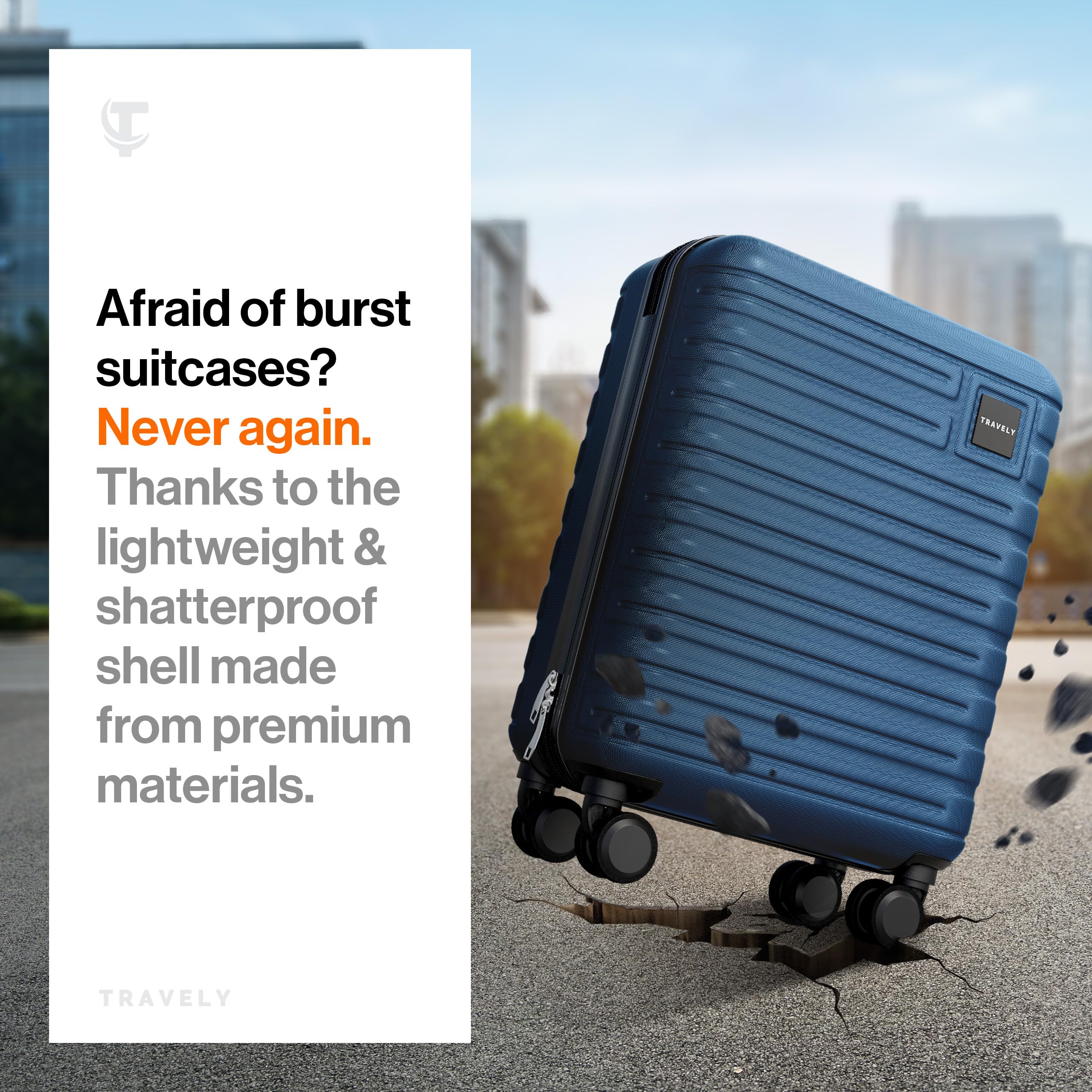 Walizka kabinowa premium Travely 56 × 45 × 25 cm – odpowiednia dla EasyJet, Jet2, British Airways i innych linii I Walizka kabinowa 36 l z plynnie toczacymi sie kólkami i praktycznym zamkiem TSA