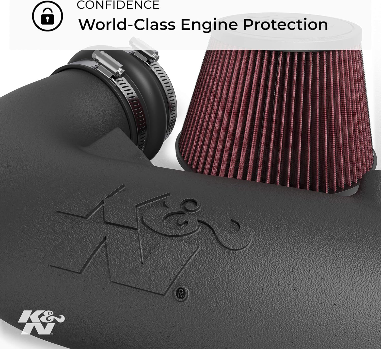K&N 63-3517 Performance Air Intake System with Black Air Filter Wrap