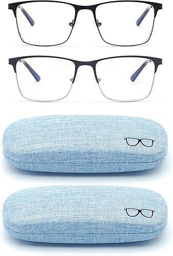 Miniatura 7 de Gafas de miopía para distancia con estuche rígido, bisagra de resorte, lentes de luz azul, no lentes de lectura