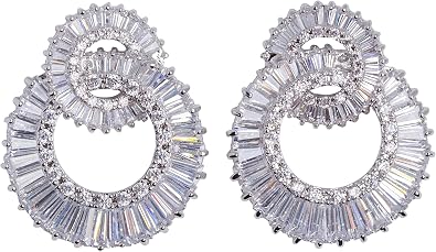Celebrity-Inspired Statement Rhinestone Earrings for Women Dangle Drop Studs Sparkly Crystal Gift Jewelry
