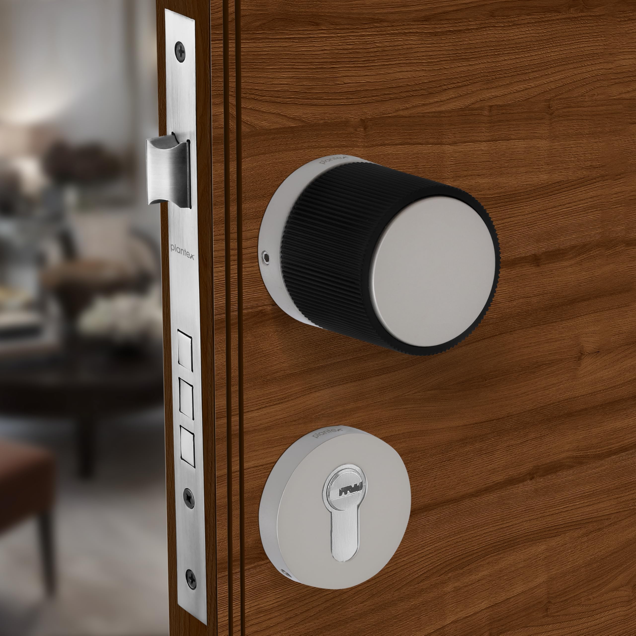 Plantex Main Door Mortise Lock/Heavy Duty Door Knob Lock/Pull Handle Set for Home/Office - Door Accessories - (Brass Antique - Black) — Amazon image 8