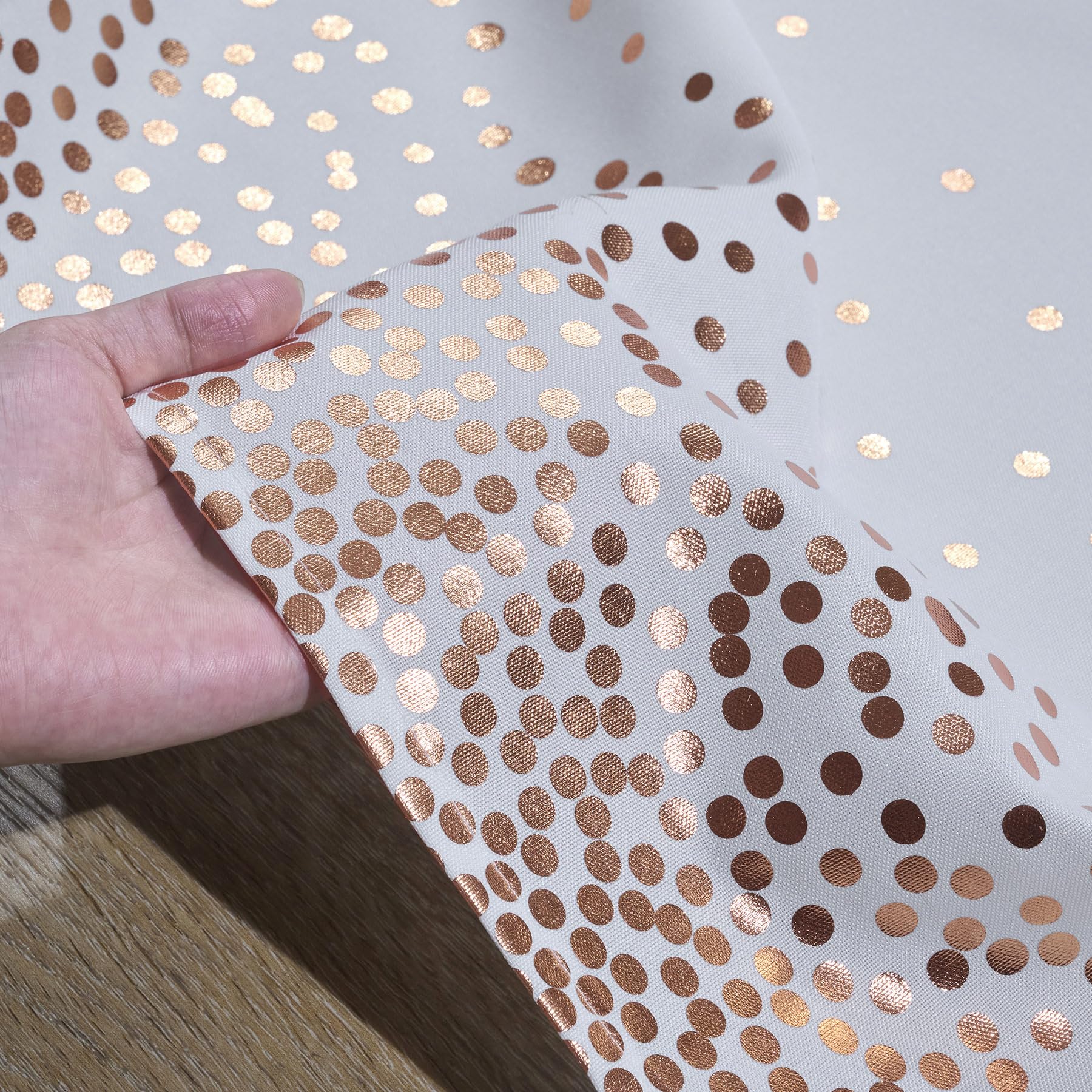 gogoparti Tischdecke mit goldfarbenen Punkten und Pailletten, goldfarben, für rechteckige Tische, 137,2 x 274,3 cm, 4 Stück 137,2 x 274,3 cm große Polyester-Tischdecken und 4 Stück 76,2 x 274,3 cm