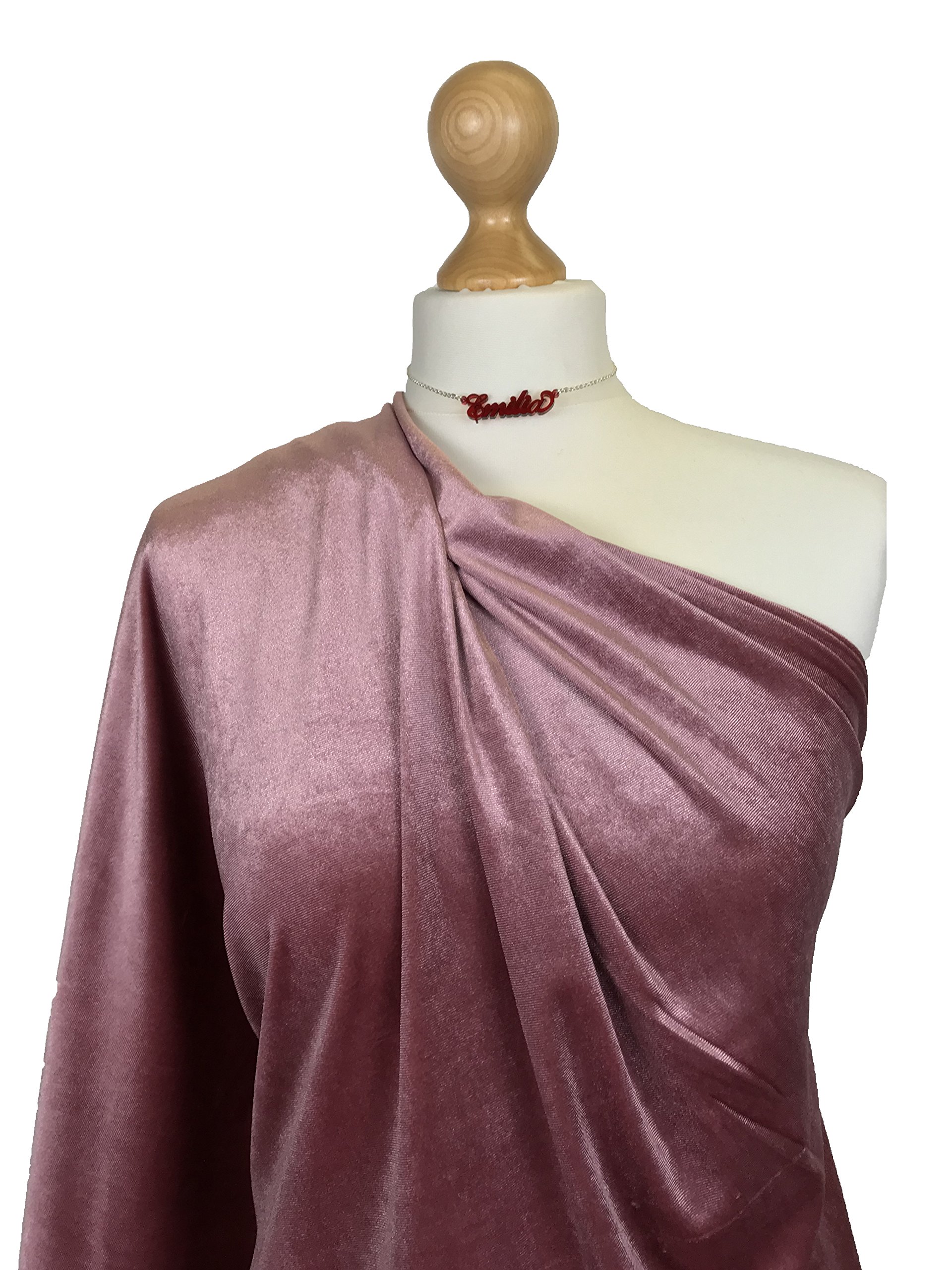 Tessuto Velluto Elasticizzato Extra Largo 150 Cm - 100% Poliestere, Rosa EP, Prezzo Al Metro