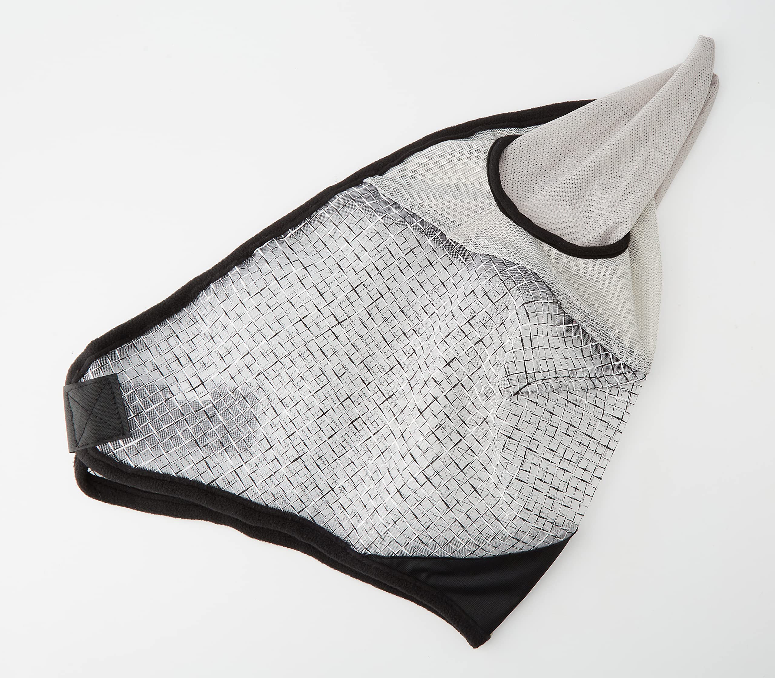 Kerbl, 324517, Maschera antimosche con protezione per le orecchie e protezione UV, Bianco, Full