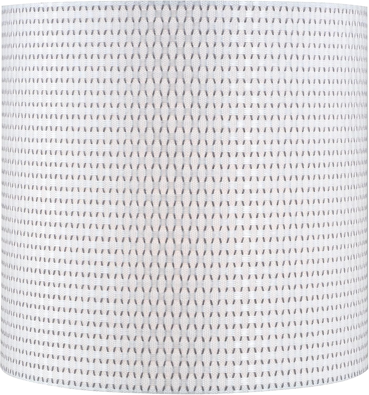 Aspen Creative 31616 Transitional Drum Shape Spider Construction Lamp Shade in White & Gray, (12" x 12" x 12")