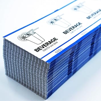 Drink Tickets - Fast & Affordable Beverage Tickets by MyZone Printing Blue, 500