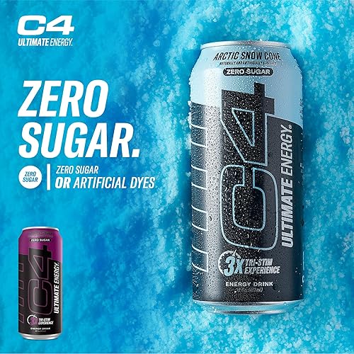 Vista 36 de C4 Ultimate - Bebida energética sin azúcar, 16 onzas (paquete de 12) Fruit Punch Bebida de rendimiento preentrenamiento sin colores ni tintes