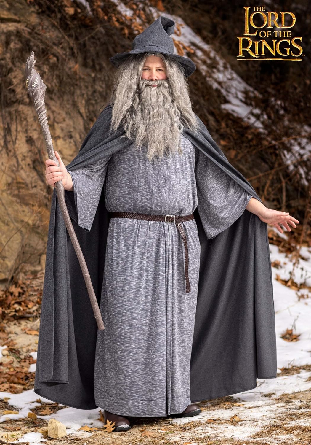 Plus Size Lord of the Rings Gandalf Costume for Men, LOTR Dress-Up Robe for Wizard Cosplay, Fantasy & Halloween