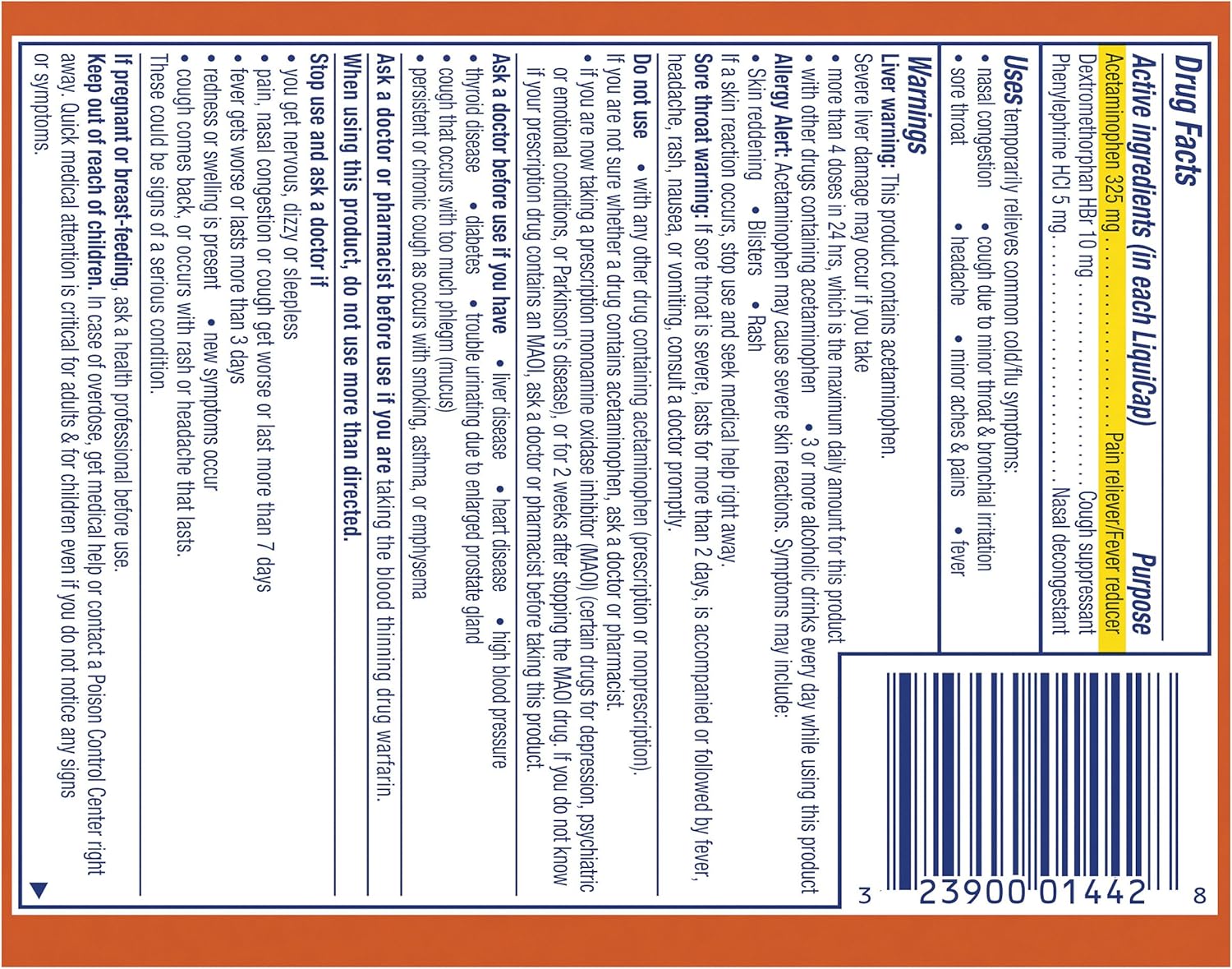 Vicks Dayquil Cold & Flu Multi-Symptom Relief 16 Liquicaps, 16 Count (Pack of 24)
