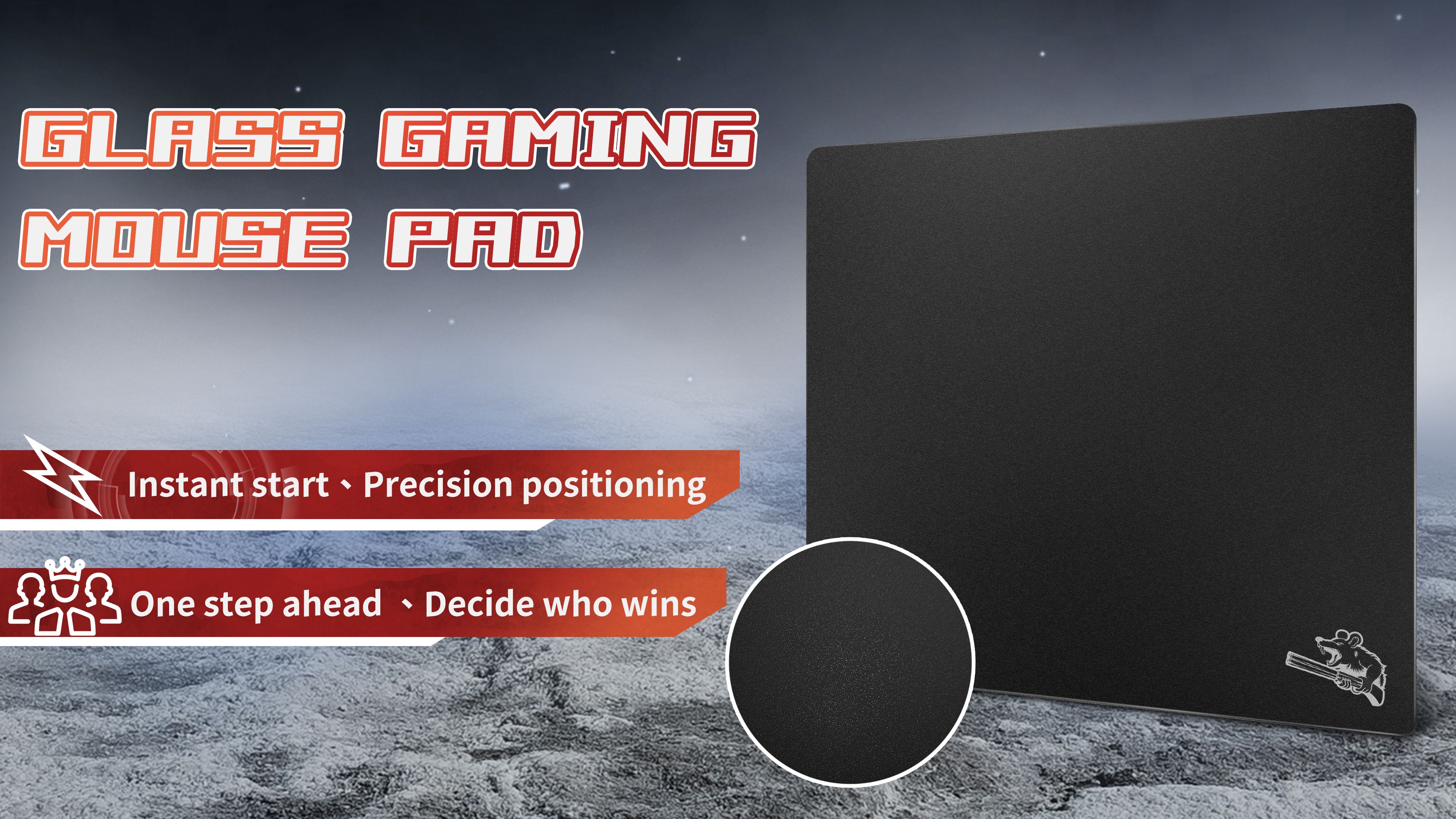 SIROOLAC Glazen gamingmuismat 400 mm x 500 mm FPS-game, speciaal gehard glas, duurzaam 3 mm dik, nauwkeurig en snel schiet tegenstanders (400 mm x 500 mm, wit