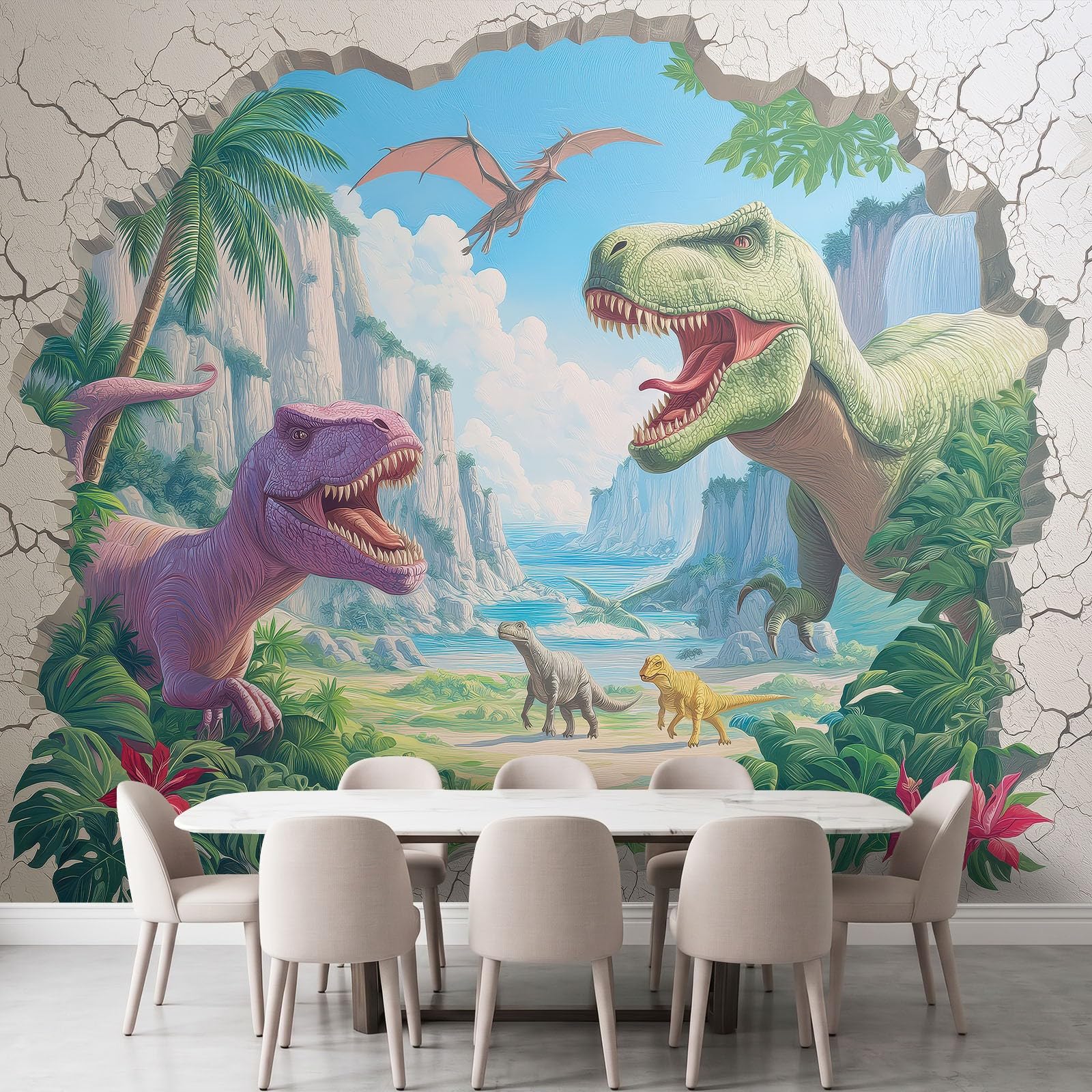 Fototapeta mityczna bestia nadruk fototapeta, 3D prehistoryczne zwierzę dinozaur fototapeta - nowoczesny design dekoracja obraz plakat tapeta 200 szer. x 140 cm do salonu sypialni dziecięcej