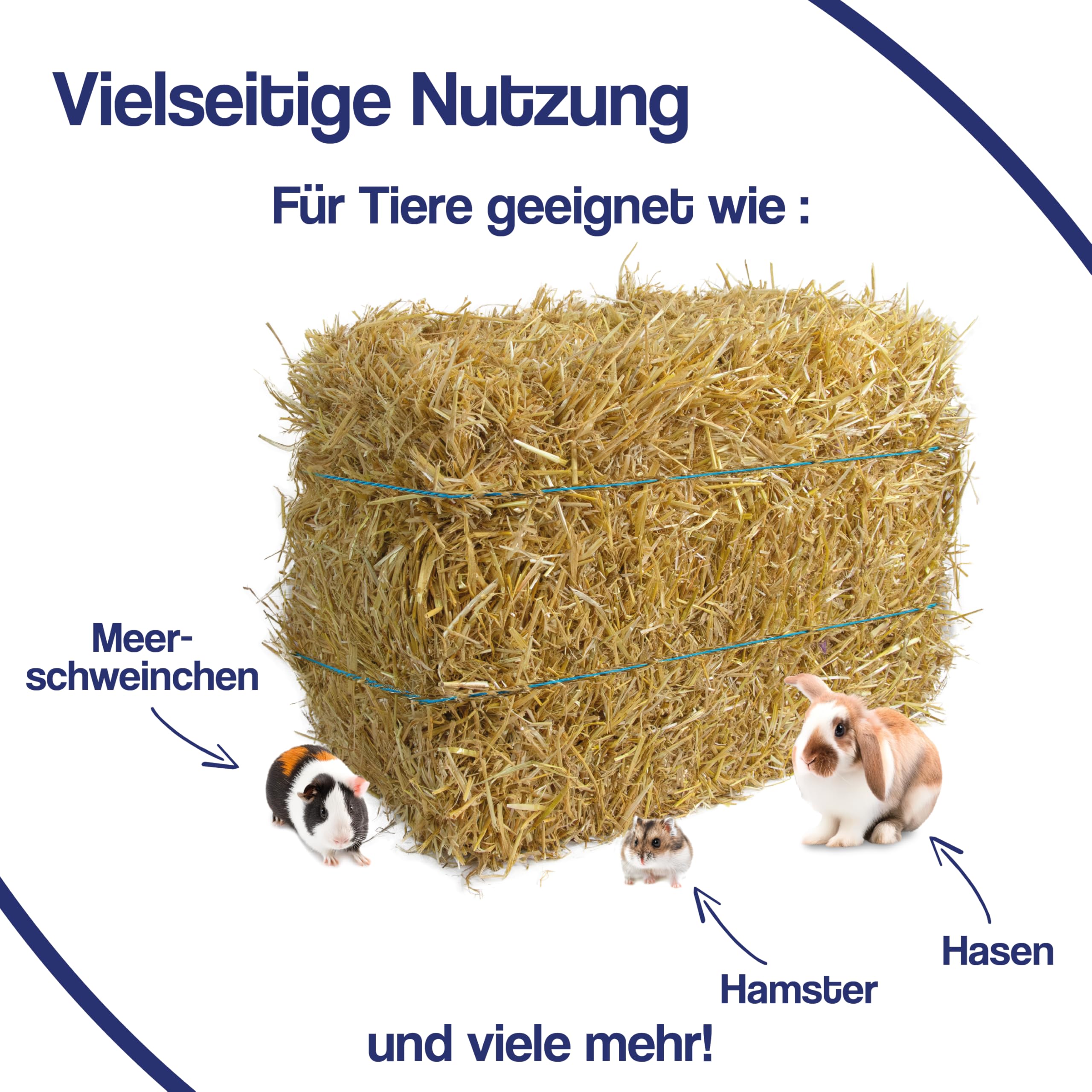 10kg Strohballen - für Kaninchen, Meerschweinchen, Hamster und Hasen, auch geeignet als Deko-Stroh, Ballen Direkt aus Bayern