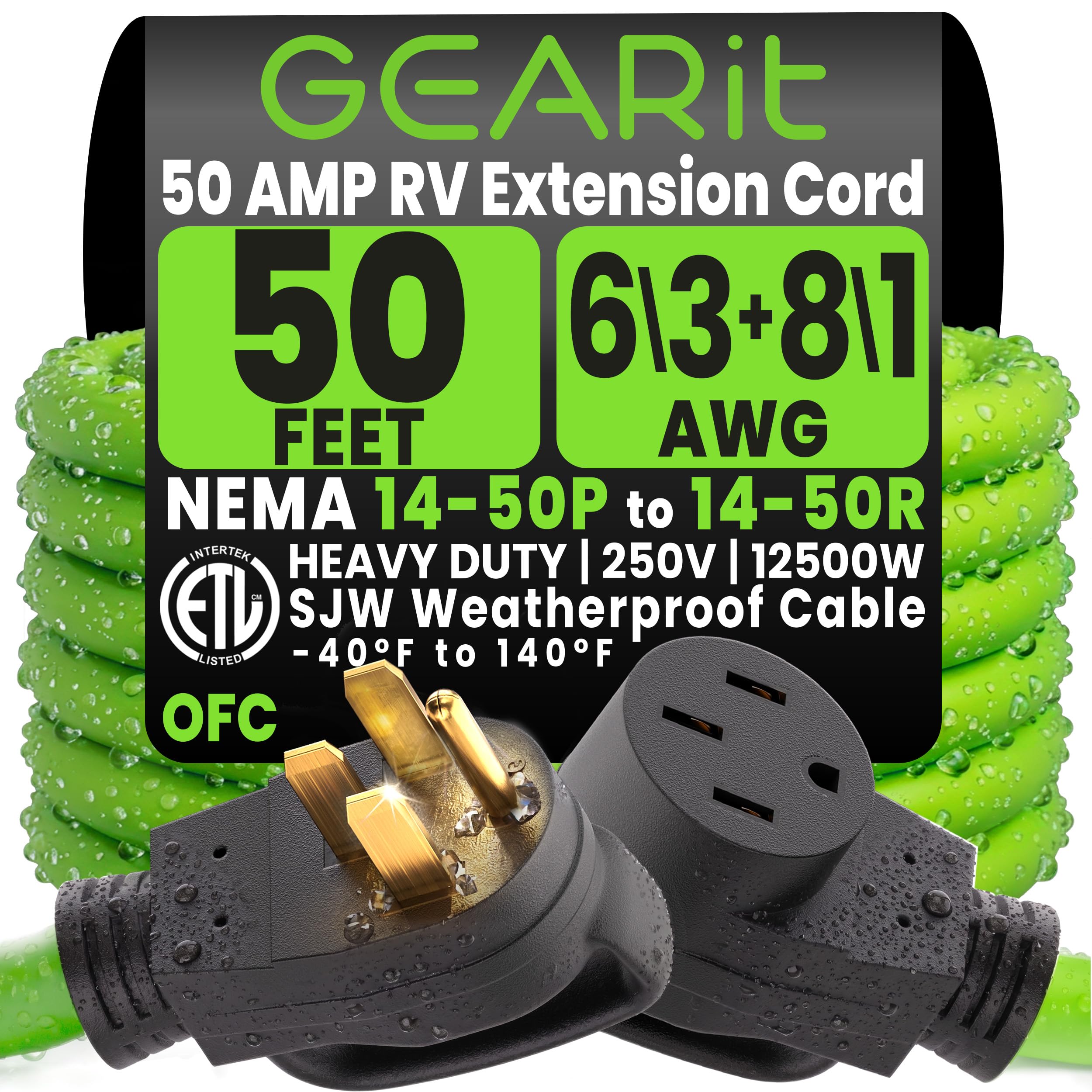 Photo 1 of GEARit 50-Amp RV & EV Extension Cord (50 Feet)