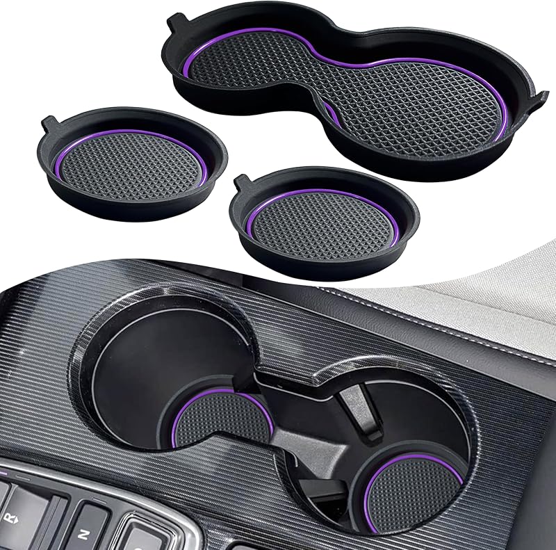 Kit de Inserto para Porta-Copos Honda Civic SENSHINE em Silicone Roxo C50006 com 3 Peças