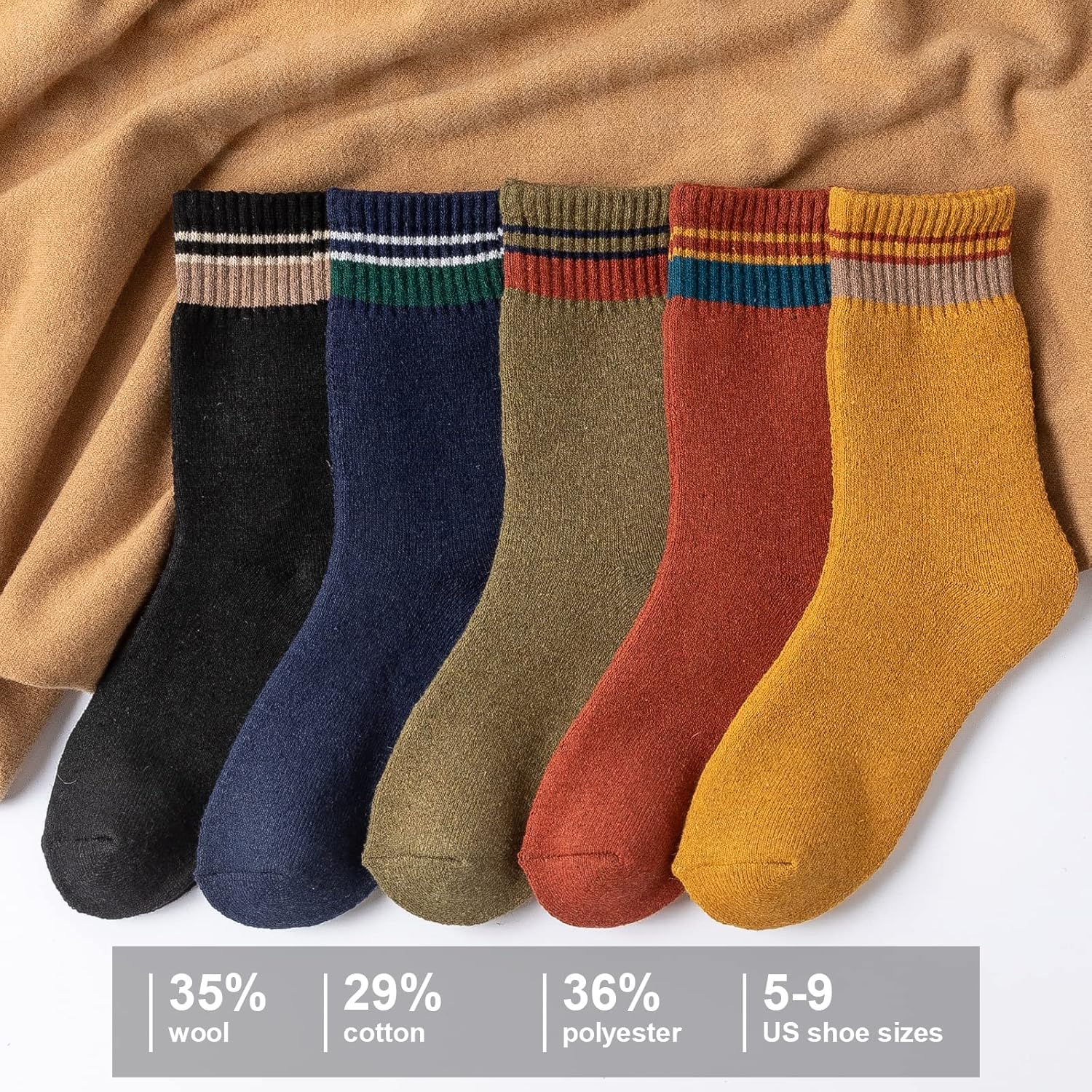 IIG 3-5 Pairs Womens Super Thick Warm Winter Crew Socks Cute Fashion Knit Cozy Socks Gifts for Women - Image 6