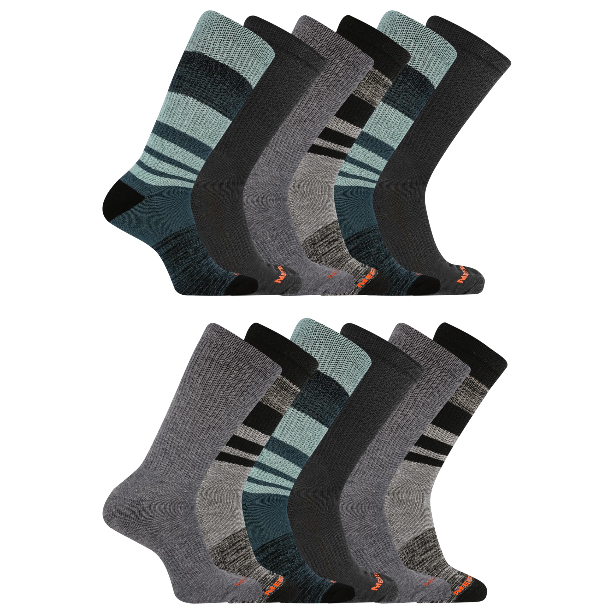 Merrell Unisex Adult Men's and Women's Cushioned Midweight Ankle Socks - 4, 8, 12 Pairs - Moisture Wicking