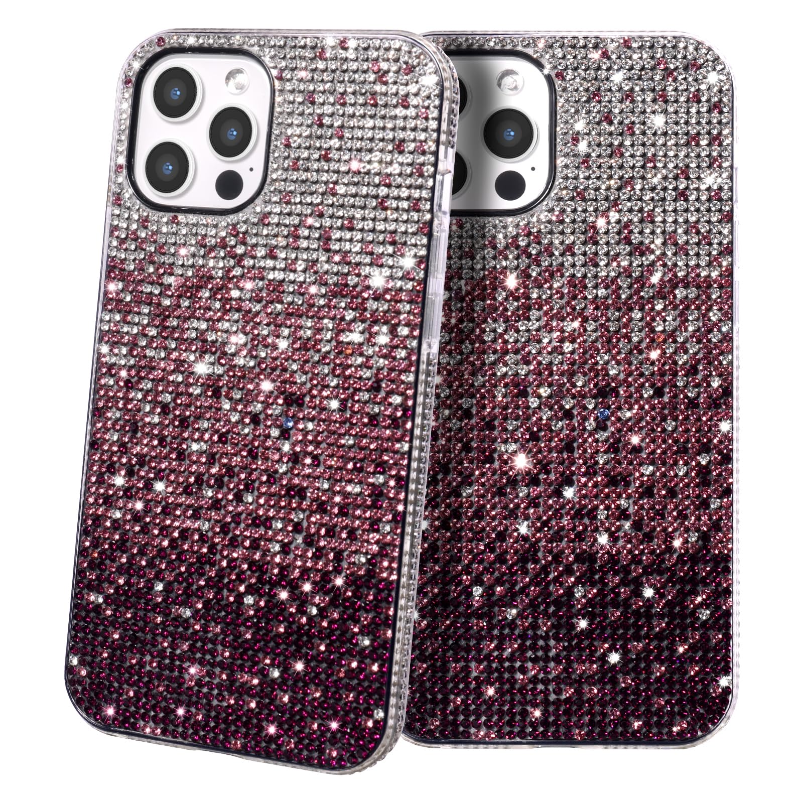 Coque iPhone 16 Pro Max violet dégradé strass antichoc - 8