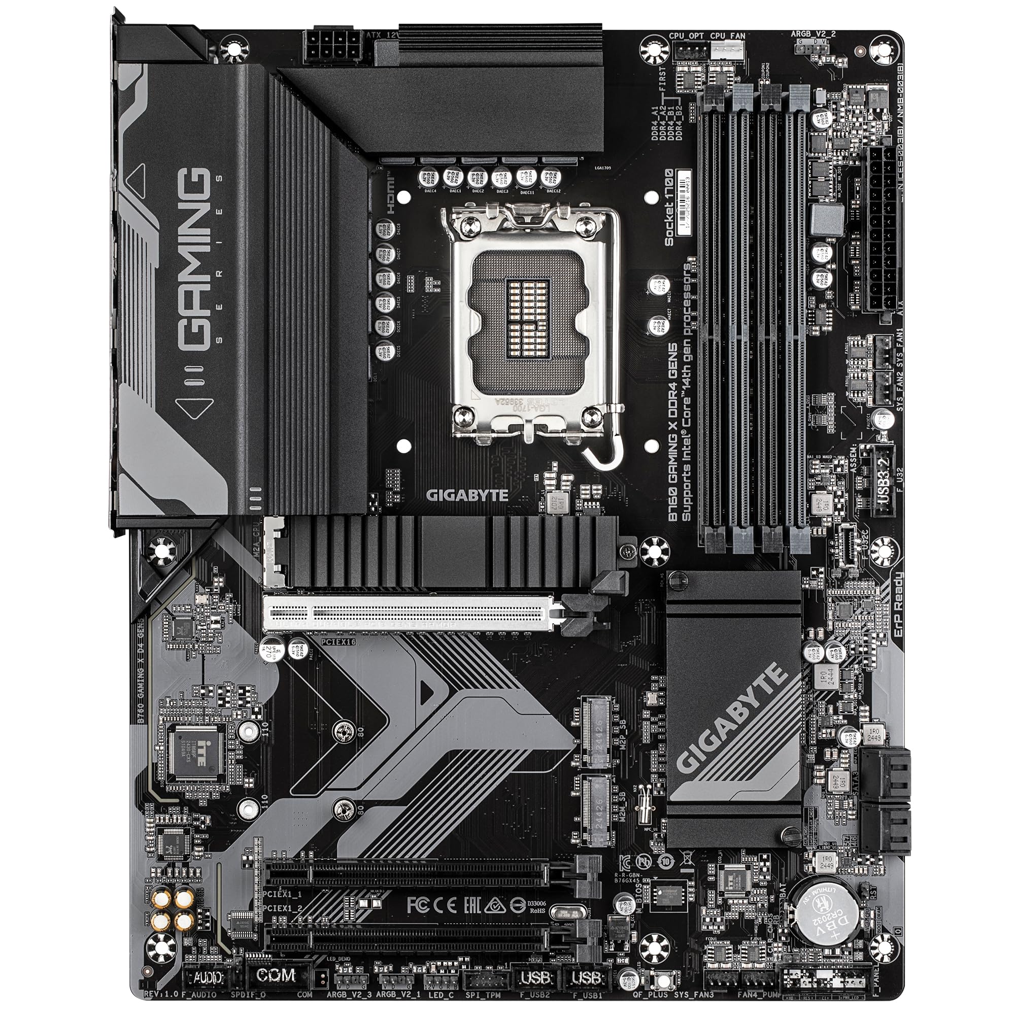 GIGABYTE B760 Gaming X DDR4 GEN5 Placa Base – Compatible con procesadores Intel Core 14ᵃ generación, VRM de 8+1+1 Fases, hasta 5333 MHz DDR4 (OC), 3xPCIe 4.0 M.2, LAN 2.5GbE, USB 3.2 Gen 2