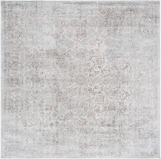 SAFAVIEH Evoke Square Rug 5'3", Ivory & Taupe EVK256E