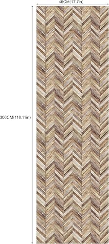 Miniatura 6 de Papel pintado a mano para despegar y pegar, panel de madera de espiga autoadhesivo, papel tapiz prepegado, mural de pared de 17.7 pulgadas x 9.8 pies