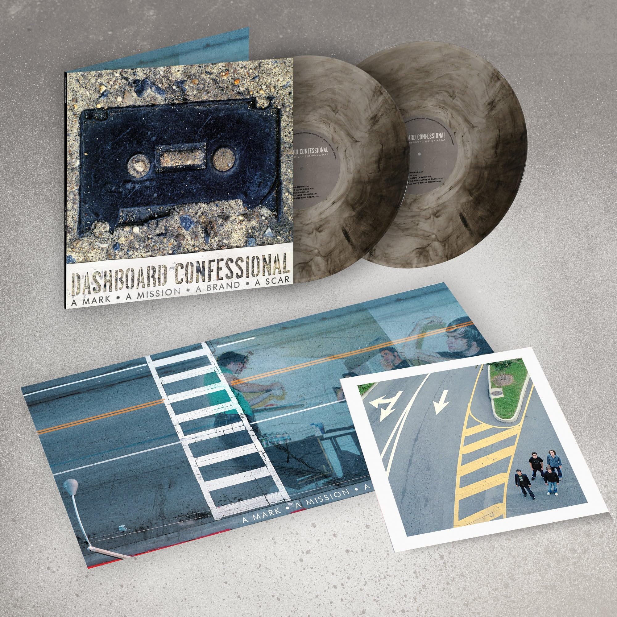 A Mark, A Mission, A Brand, A Scar Translucent Milky Clear and Opaque Black Galaxy Numbered/3000 Dashboard Confessional