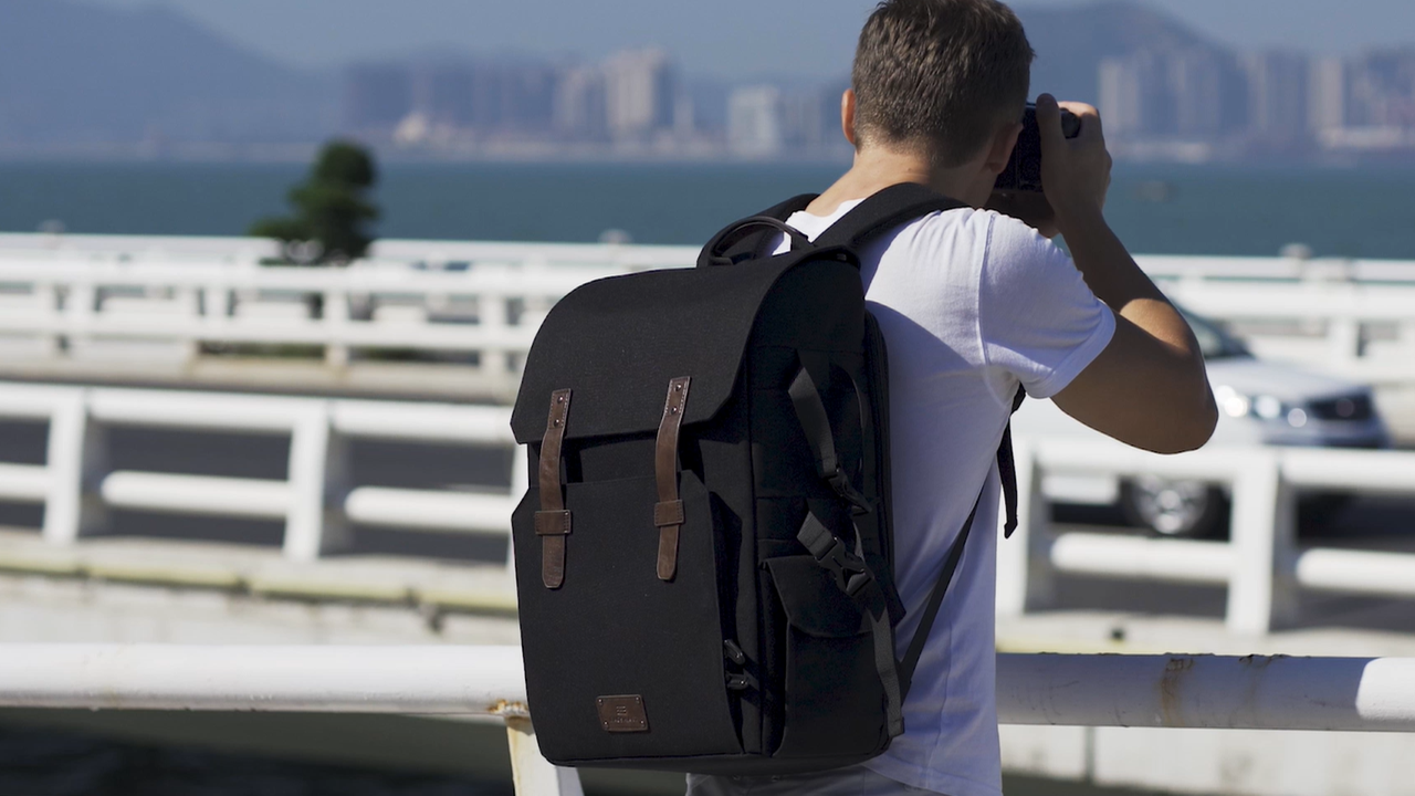 Kamerarucksack BAGSMART Fotorucksack mit Diebstahlschutz, mit wasserdichter Regenhülle, für DSLR und SLR Kameratasche… – Bild 8